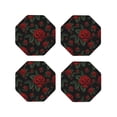 thumbnail image 1 of Rateoe Roses Drawing Drink Coasters Set of 4 Leather Coasters Spill Protection for Table Desk,Durable and Non Slip Leather Coaster ,4 Inches Drink Mats-Octagon, 1 of 6