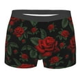 thumbnail image 1 of Rateoe Roses Mens Boxer Briefs Poly Spandex Performance Boxer Briefs Underwear Hem Boxer Briefs - Medium, 1 of 8