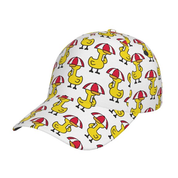 Rateoe Rubber Duck Chicken Bird Pattern Mens Baseball Cap Adjustable Curved Brim Hat, Soft Cotton Sports Cap for Outdoor, Casual, and Everyday Wear, Comfortable & Breathable