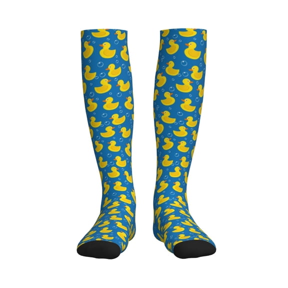 Rateoe Rubber Duck Compression Socks for Women and Men 20-30mmHg-Circulation Support Socks Knee High Nurse Pregnant Running Medical and Travel Athletic