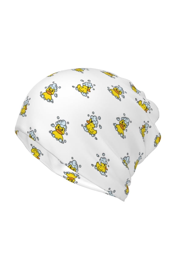 Rubber Duck Showe Cotton Slouchy Beanie Hat for Men/Women,Lightweight Oversize Large Thin Skull Cap Night Sleeping Cap