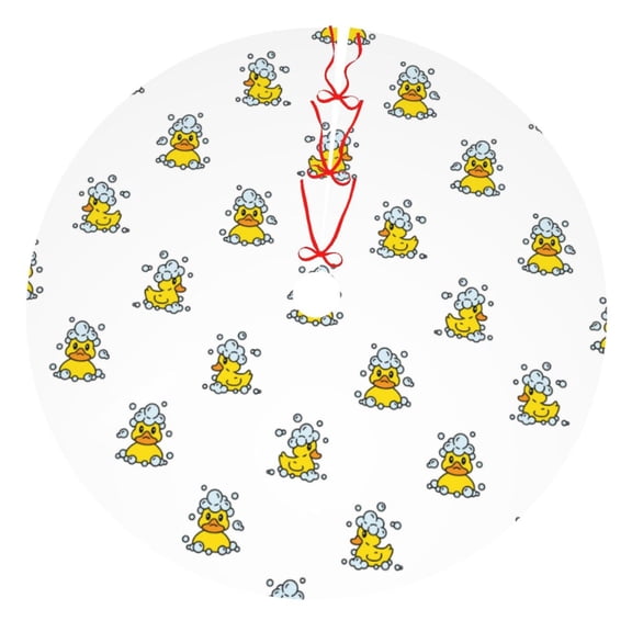 Rateoe Rubber Duck Showe Print Christmas Tree Skirt 30" for Xmas Holiday New Year Party Circle Tree Mat Ornaments Decoration
