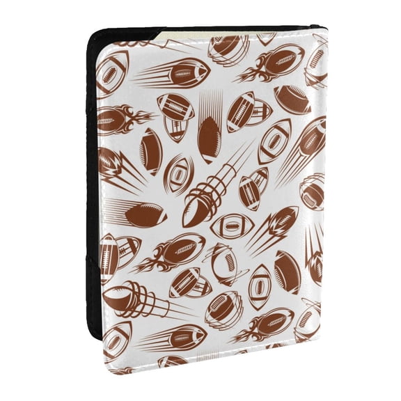 Rateoe Rugby Style Pattern Passport Holder Wallet Leather Mulit-purpose Travel Wallet Credit Cards Case ,Passport Cover for Women Men-6.5 in