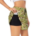 thumbnail image 1 of Rateoe Running Beagle Printed 2 in 1 Women's Workout Shorts for Athletic Gym Running Shorts with Phone Pockets-Medium, 1 of 7
