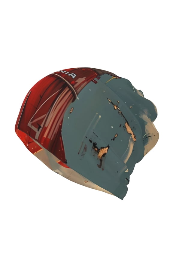 Rusty Rocket Launch Cotton Slouchy Beanie Hat for Men/Women,Lightweight Oversize Large Thin Skull Cap Night Sleeping Cap