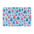 thumbnail image 1 of Rateoe Sailboats On A Waves Pattern Flannel Door Mat Indoor Outdoor Entrance, Waterproof All-Weather Doormat,Fade Resistant, Low Profile Entryway Mat 16x24in, 1 of 7