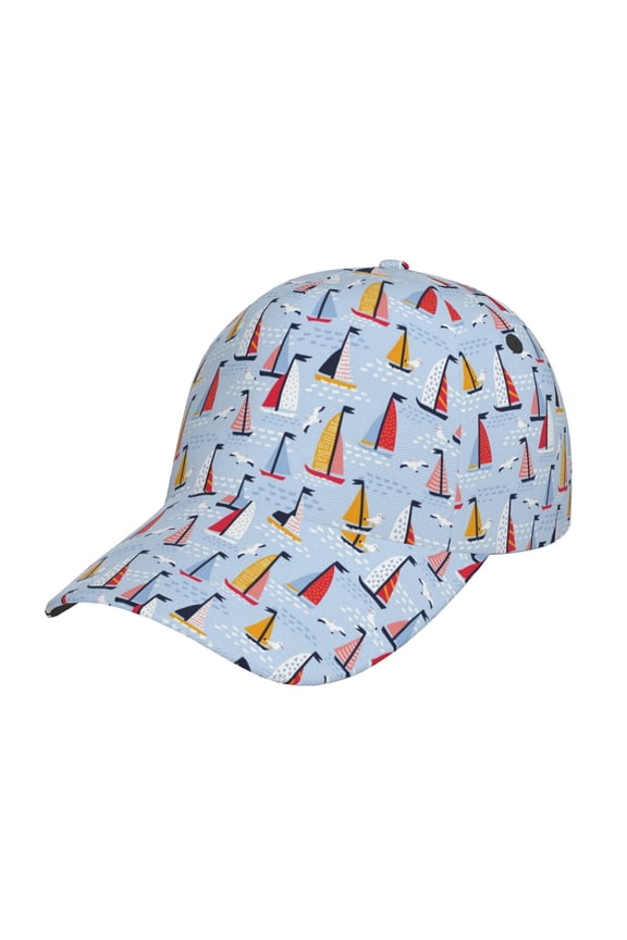 Sailboats And Seagulls Pattern Mens Baseball Cap  Adjustable Curved Brim Hat, Soft Cotton Sports Cap for Outdoor, Casual, and Everyday Wear, Comfortable & Breathable