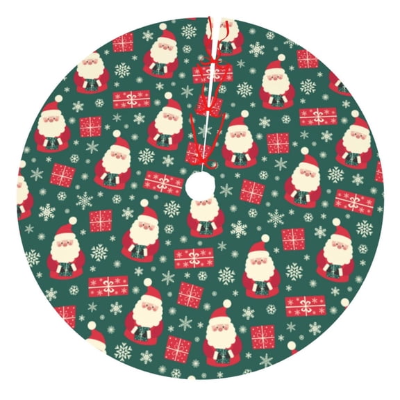 Rateoe Santa Claus Print Christmas Tree Skirt 48" for Xmas Holiday New Year Party Circle Tree Mat Ornaments Decoration