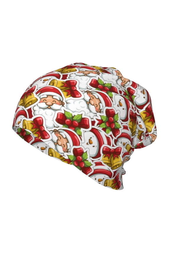 Santa Claus bells Snowman Kids Beanie Warm Knit Beanie Hats Boys Girls Winter Hat Soft Slouchy Hats for Kids