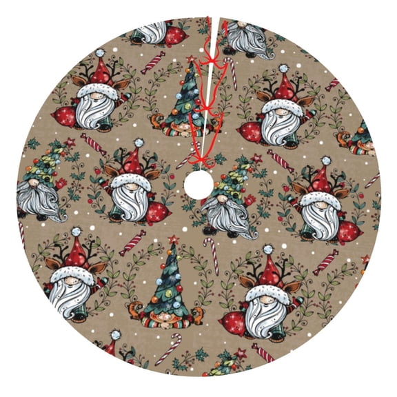 Rateoe Santa Claus cute Print Christmas Tree Skirt 30" for Xmas Holiday New Year Party Circle Tree Mat Ornaments Decoration