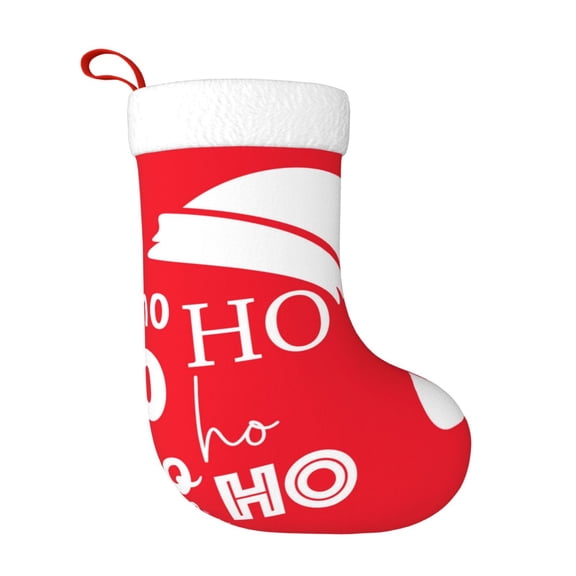 Rateoe Saying Ho Ho Ho Print Christmas Stockings,18 Inch Large Christmas Stockings Decoration Ornaments for Holiday Home Fireplace Indoors
