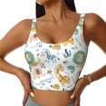 thumbnail image 1 of Rateoe Scandinavian Africa Print Womens' Sports Bras Scoop Neck Sports Vest- Padded U Back Seamless High Impact Support-, 1 of 8