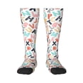 thumbnail image 1 of Rateoe Scandinavian Alphabet1 Pattern Women’s Knee High Crew Socks,Trouser Socks Comfortable, Breathable, Moisture-Wicking and Soft, 1 of 6