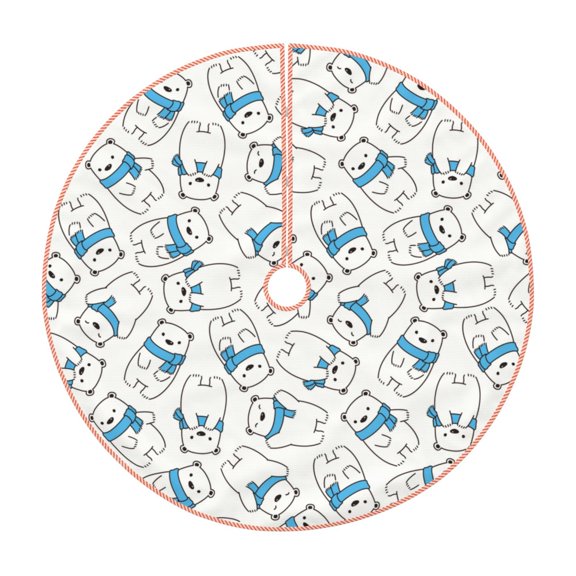 Rateoe Scarf Bear Pattern Christmas Tree Skirt with Ties , Christmas Tree Decorations, Farmhouse Christmas Decor Xmas Holiday Decorations-30"