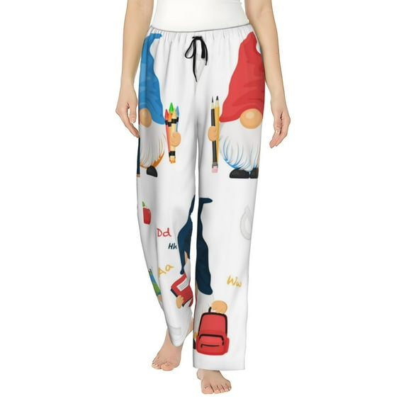 Rateoe School Cute Gnomes Pattern Women’s Ultra-Soft Comfy Pajama Lounge Pants Sleepwear,Comfortable Lounge Wear,lightweight Pajamas, Casual Home Wear-Medium