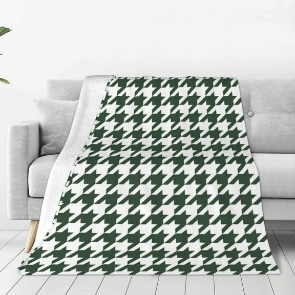Rateoe Scottish Checkered Print Fuzzy Fleece Throw Blanket Extra Large,Super Soft,Fluffy and Warm Blankets for Couch,Bed,All Season Use (40"x30")