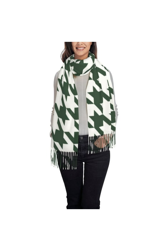 Scottish Checkered Women's Traditional Scarf Wrap Tassel Shawl Fringes Neck Head Shawl Retro Scarf