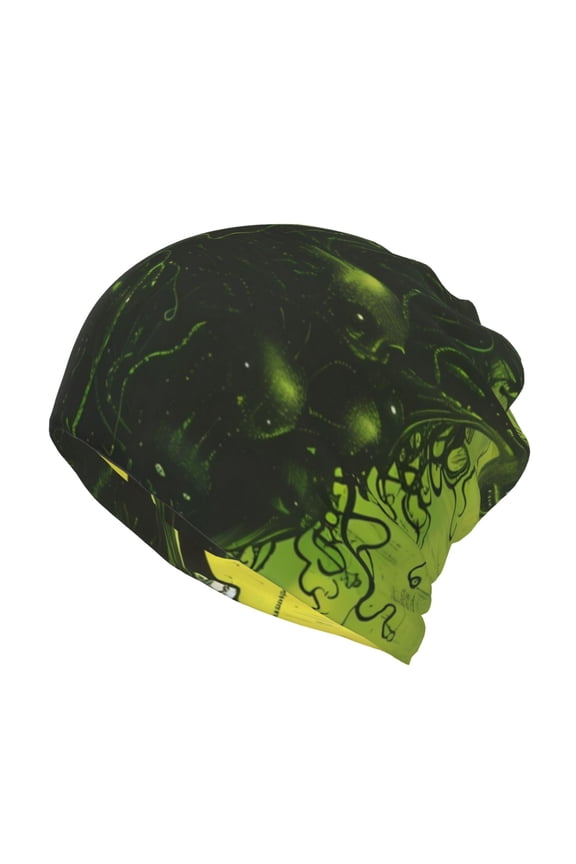 Screaming Horror Art Cotton Slouchy Beanie Hat for Men/Women,Lightweight Oversize Large Thin Skull Cap Night Sleeping Cap
