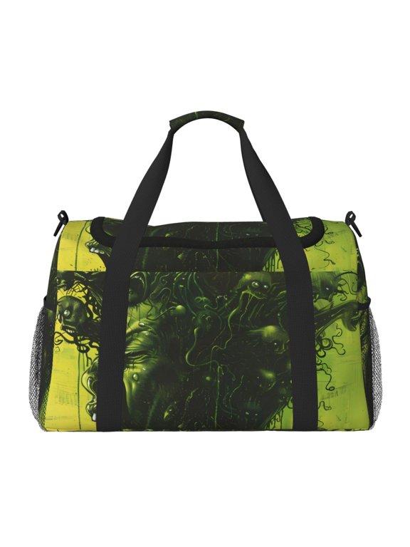 Screaming Horror Art Pattern Gym Bag for Women, Duffle Bag for Travel with Wet Pocket, Carry on Weekender Bags for Women, Water Resistant Travel Bag Duffel Bag