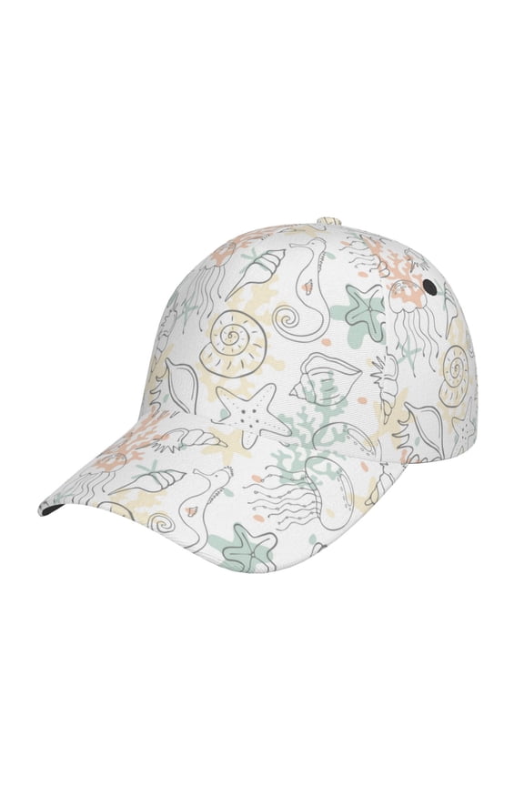Sea Animals Pattern Baseball Cap Outdoor Cap Mountain Dad Hat - Unstructured Soft Cotton Cap-Adjustable UV Protection Cap