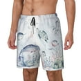thumbnail image 1 of Rateoe Sea Animals Pattern Men’s Swim Shorts with Compression Liner – Double-Layered Quick-Dry Swimwear, Comfortable & Stretchy Beach Shorts-X-Large, 1 of 6
