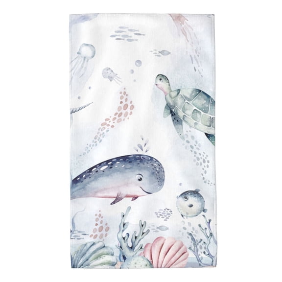 Rateoe Sea Animals Pattern Microfiber Towel, Beach Towel, Pool Towel, Quick-dry Travel Towel, Soft and Plush towel, Absorbent Towel-27.5x16 Inch