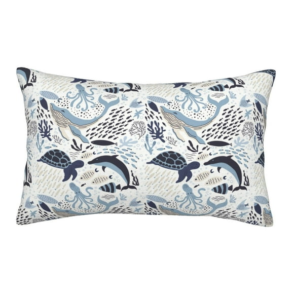 Rateoe Sea Life Elements Pattern Pillow Covers with Invisible Zipper(Pillows are not Included) Standard Pillowcases-14"x20"