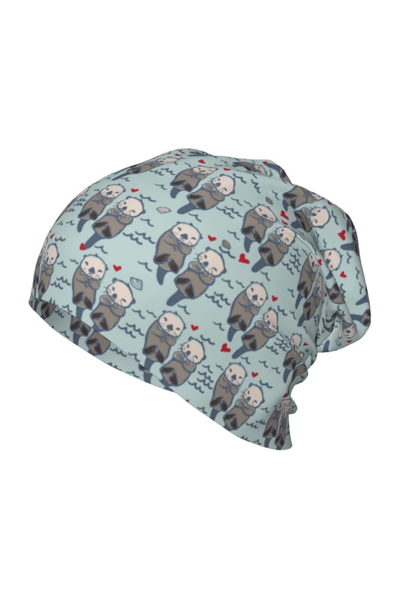 Sea Otter Kids Beanie Warm Knit Beanie Hats Boys Girls Winter Hat Soft Slouchy Hats for Kids