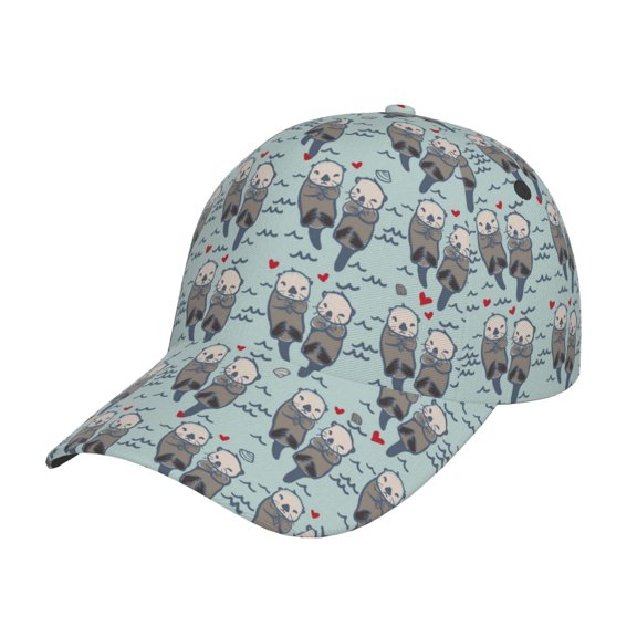 Rateoe Sea Otter Pattern Baseball Cap Outdoor Cap Mountain Dad Hat - Unstructured Soft Cotton Cap-Adjustable UV Protection Cap