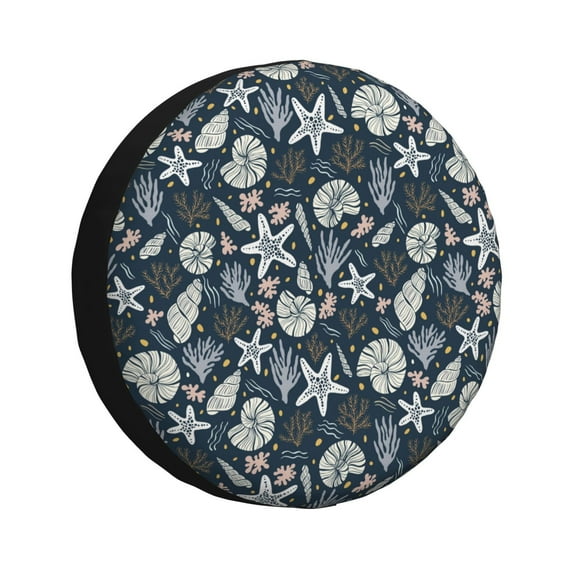 Rateoe Sea Shells 1 Pattern Tire Cover Wheel Protectors Weatherproof Wheel Covers Universal Fit for Trailer Rv SUV Truck Camper Travel Trailers Accessories-14 inch