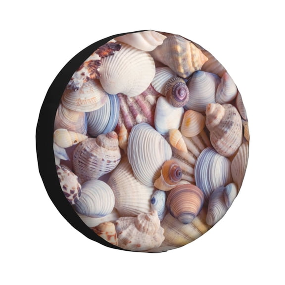 Rateoe Sea Shells Pattern Tire Cover Wheel Protectors Weatherproof Wheel Covers Universal Fit for Trailer Rv SUV Truck Camper Travel Trailers Accessories-14 inch
