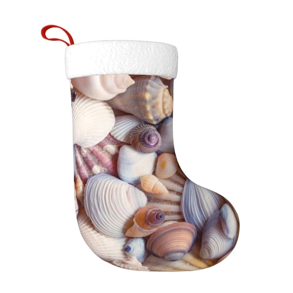 Rateoe Sea Shells Print Christmas Stockings,18 Inch Large Christmas Stockings Decoration Ornaments for Holiday Home Fireplace Indoors