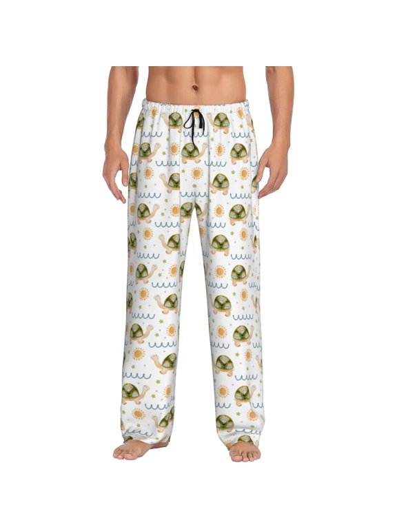 Sea Turtle Basking in the Sun Pattern Men’s Ultra-Soft Comfy Pajama Lounge Pants Sleepwear,Comfortable Lounge Wear,lightweight Pajamas, Casual Home Wear-XX-Large