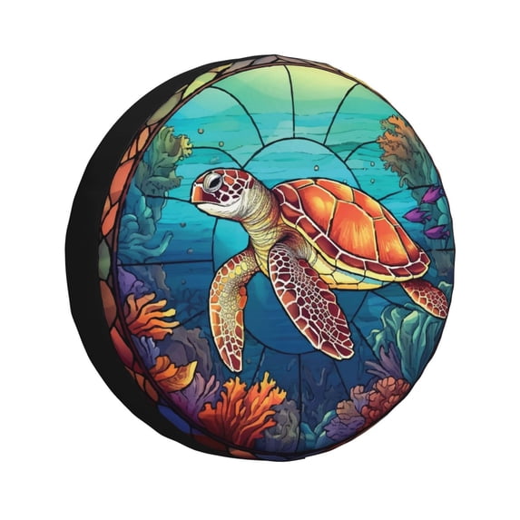 Rateoe Sea Turtle in Coral Pattern Tire Cover Wheel Protectors ...