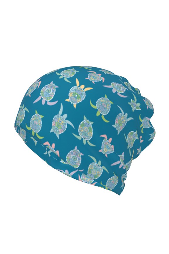 Sea Turtle Cotton Slouchy Beanie Hat for Men/Women,Lightweight Oversize Large Thin Skull Cap Night Sleeping Cap