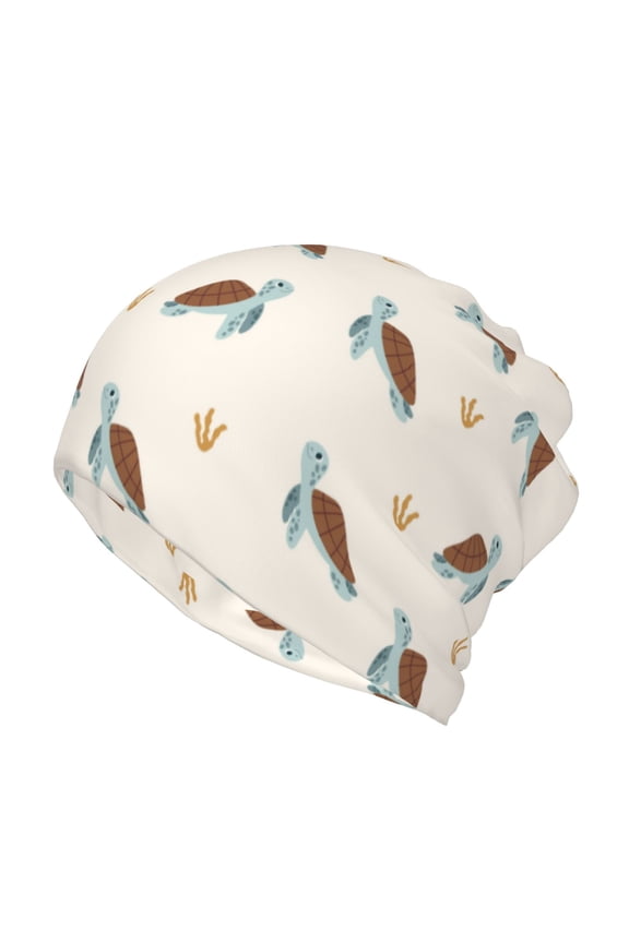Sea Turtle Cotton Slouchy Beanie Hat for Men/Women,Lightweight Oversize Large Thin Skull Cap Night Sleeping Cap
