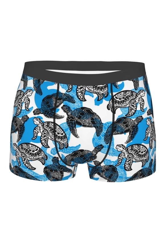 Sea Turtle Life Mens Boxer Briefs Poly Spandex Performance Boxer Briefs Underwear Hem Boxer Briefs - XX-Large
