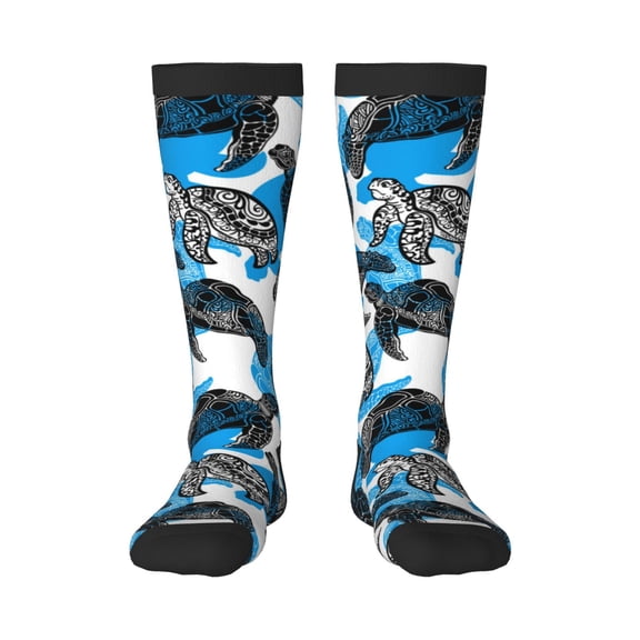 Rateoe Sea Turtle Life Pattern Women’s Knee High Crew Socks,Trouser Socks Comfortable, Breathable, Moisture-Wicking and Soft