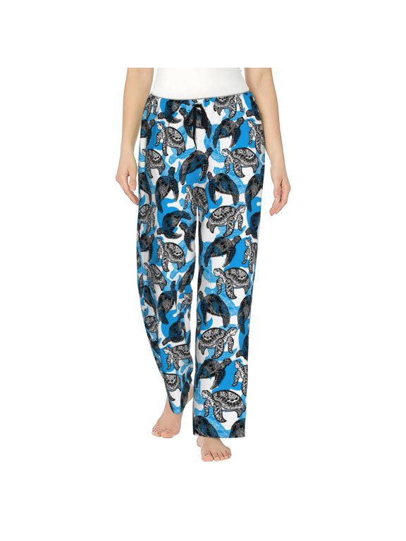 Sea Turtle Life Pattern Women’s Ultra-Soft Comfy Pajama Lounge Pants Sleepwear,Comfortable Lounge Wear,lightweight Pajamas, Casual Home Wear-Large