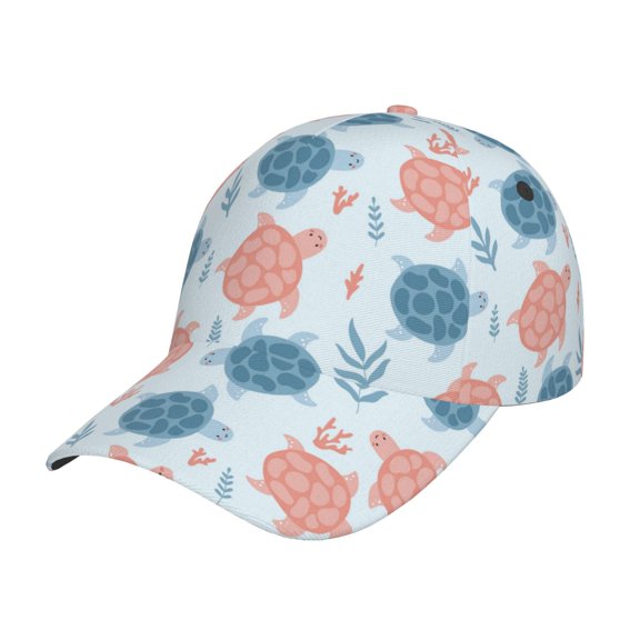 Rateoe Sea Turtle Pattern Mens Baseball Cap Adjustable Curved Brim Hat, Soft Cotton Sports Cap for Outdoor, Casual, and Everyday Wear, Comfortable & Breathable