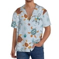 thumbnail image 1 of Rateoe Sea Turtle Pattern Men's Short Sleeve Classic Shirt, Casual Short-Sleeved Shirt, Lightweight Summer Shirt, Cuban Collar Shirt,Button-Front Shirt-3X-Large, 1 of 5
