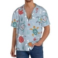 thumbnail image 1 of Rateoe Sea Turtle Pattern Men's Short Sleeve Classic Shirt, Casual Short-Sleeved Shirt, Lightweight Summer Shirt, Cuban Collar Shirt,Button-Front Shirt-Medium, 1 of 5