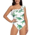 thumbnail image 1 of Rateoe Sea Turtle Pattern Women One Piece Swimsuits Tummy Control One Shoulder Bathing Suits Ruffle Swimwear-XX-Large, 1 of 6