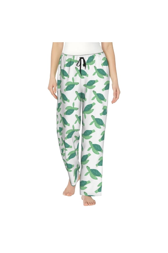 Sea Turtle Pattern Women’s Ultra-Soft Comfy Pajama Lounge Pants Sleepwear,Comfortable Lounge Wear,lightweight Pajamas, Casual Home Wear-Large