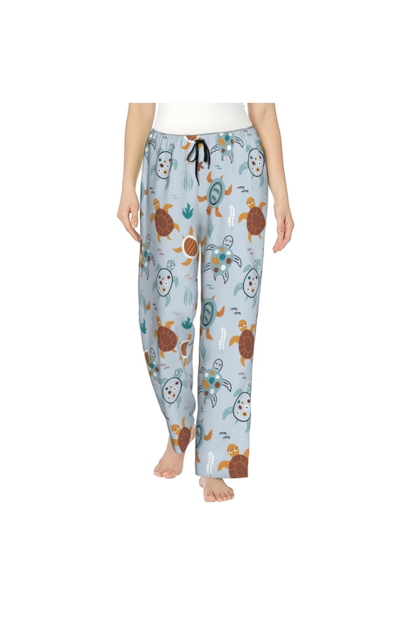 Sea Turtle Pattern Women’s Ultra-Soft Comfy Pajama Lounge Pants Sleepwear,Comfortable Lounge Wear,lightweight Pajamas, Casual Home Wear-Small