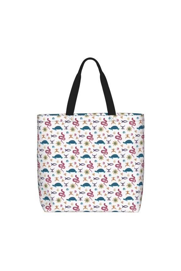 Sea Turtle Print Lightweight Tote Bag for Women, Water-Resistant Shoulder Bag with Zipper, Spacious Casual Handbag for Work, School, Shopping