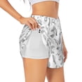 thumbnail image 1 of Rateoe Sea Turtle Printed 2 in 1 Women's Workout Shorts for Athletic Gym Running Shorts with Phone Pockets-Medium, 1 of 7