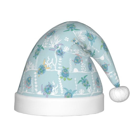 Rateoe Sea Turtle Santa Hat Confortable Christmas Hat for Christmas Party Favors Fit for Kids