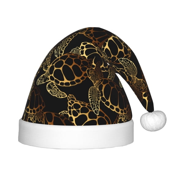 Rateoe Sea Turtle With Ocean Santa Hat Confortable Christmas Hat for Christmas Party Favors Fit for Kids