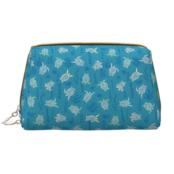 Rateoe Sea Turtle for Travel Makeup Bag,Large Capacity Cosmetic Bags for Women,Waterproof Portable Pouch Open Flat Toiletry Bag Make up Organizer